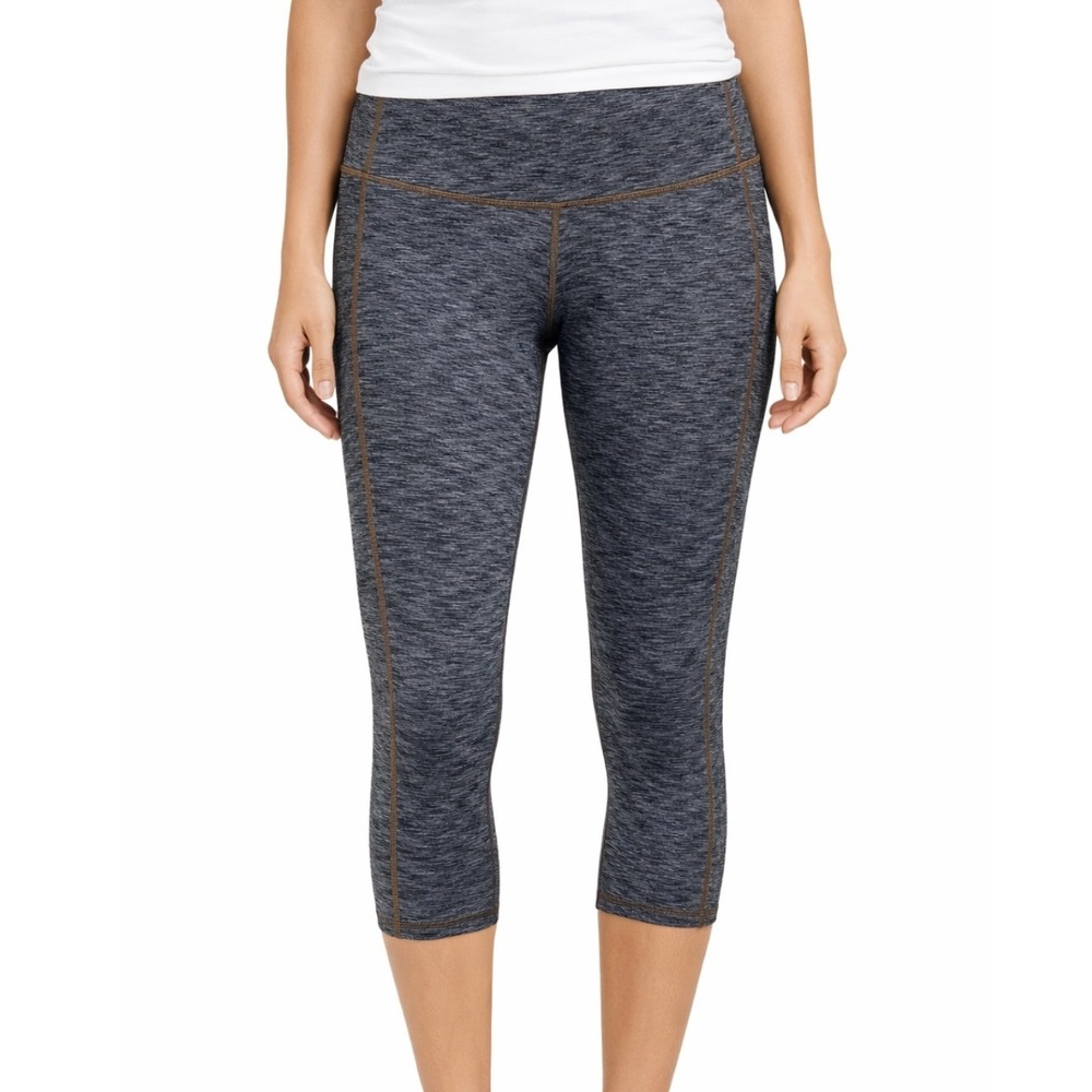Athleta Womens Grey Space Dye Capri Cropped Leggings Mid‎ Rise Activewear Size M